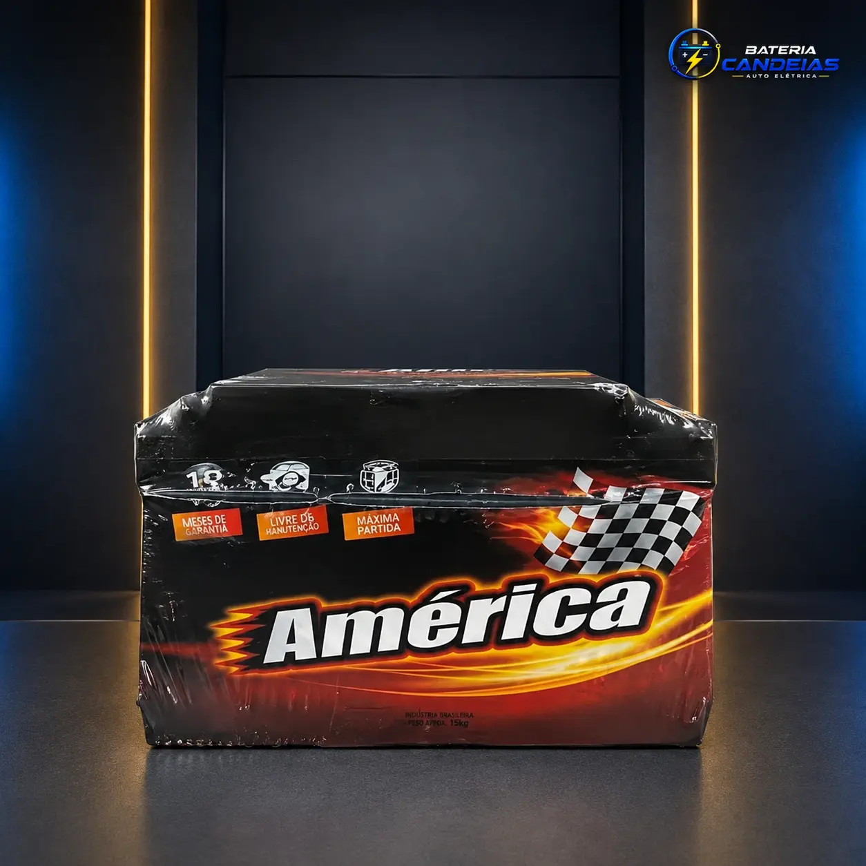 Bateria automotiva América com selo de máxima partida